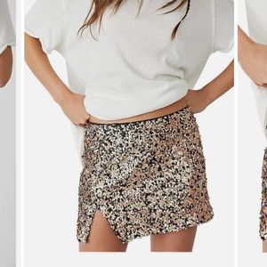 Free People Annalise Sequin Mini Skirt